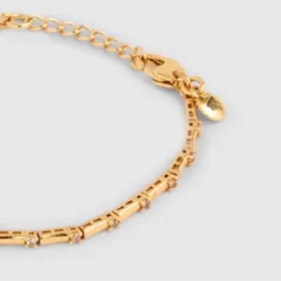 Madewell Gold bar Chain tennis Bracelet - Picture 7 of 11